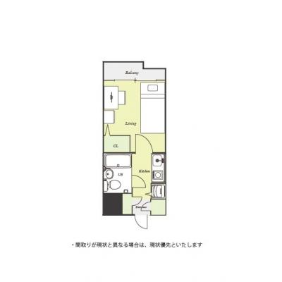 ユニオンマンスリー与野１　403　1K・シングル☆オートロック＆モニター付きインターフォン完備♪■JR京浜東北線「与野駅」徒歩5分の物件間取り図