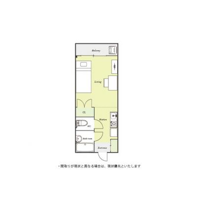 ユニオンマンスリー花小金井１　206　1R・シングル☆人気のバストイレ別♪デスク＆チェア付き♪■駅前には24時間営業のスーパー「西友」ありの物件間取り図