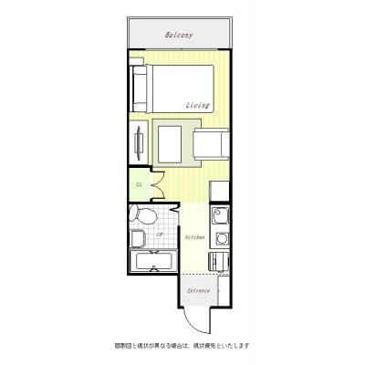 ユニオンマンスリー西八王子駅前１　503　1R・セミダブル・くつろぎstyle☆快適なソファ付き♪■JR中央線「西八王子駅」徒歩3分の間取り図