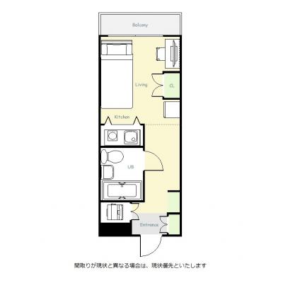 ユニオンマンスリー向ヶ丘遊園１　404　1R・シングル☆オートロック完備♪人気のデスク＆チェア付き♪■小田急小田原線「向ヶ丘遊園駅」徒歩5分の間取り図