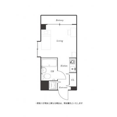 ユニオンマンスリー武蔵小杉駅前１　506　1R・シングル☆２面採光で明るいお部屋♪デスク＆チェア付き♪■東急東横線「武蔵小杉駅」徒歩3分の間取り図