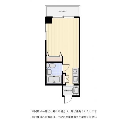 ユニオンマンスリー葛西レジデンス１　201　1R・シングル☆◆インターネット固定回線(有線)無料の部屋◆西葛西・葛西の付近で出張・研修・在宅勤務・テレワークの拠点におススメ！集中して仕事をしたい方へ♪の物件間取り図