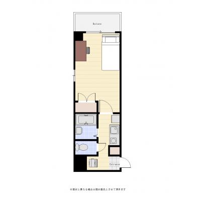 ユニオンマンスリー秋葉原駅前２　901　1K・セミダブル☆◆インターネット固定回線（有線）無料の部屋◆オートロック完備♪人気のバストイレ別♪の間取り図