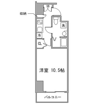 ◇アットイン神田3　『アットイン公式WEBサイトなら空室状況を検索｜かんたん予約🔍＜24時間受付中！＞』の物件間取り図