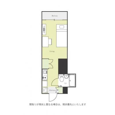 ユニオンマンスリー武蔵野台１　404　1R・シングル☆◆インターネット固定回線(有線・Wi-Fi)無料の部屋◆デスクとチェアのあるお部屋の間取り図