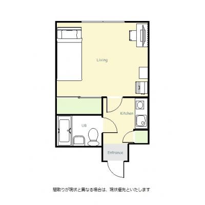 ユニオンマンスリー柏１　310　1R・シングル☆◆インターネット固定回線（有線）無料の部屋◆オートロック完備♪人気のデスク＆チェア付き♪の物件間取り図