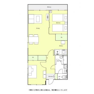 ユニオンマンスリー柏３　201　2LDK・ツイン・くつろぎstyle【４名まで】☆バストイレ別・独立洗面台♪ダイニングセット付♪の物件間取り図