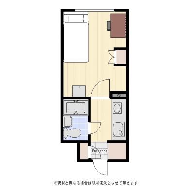 ユニオンマンスリー浦安１　306　1K・シングル☆◆インターネット固定回線（有線）無料の部屋◆♪オートロック完備♪の間取り図