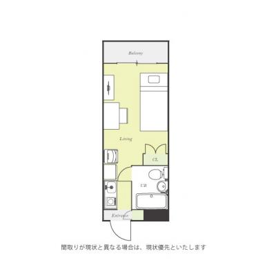 ユニオンマンスリー北小金駅前１　105　1R・シングル☆安心のモニター付きインターフォン＆デスク・チェア＆生活家電のあるお部屋の物件間取り図