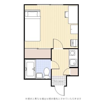 ユニオンマンスリー柏１　305　1R・シングル☆◆インターネット固定回線（有線）無料の部屋◆オートロック完備♪人気のデスク＆チェア付き♪の物件間取り図