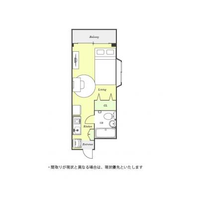 ユニオンマンスリー葛西レジデンス１　203　1R・セミダブル☆【禁煙ルーム】◆インターネット固定回線(有線)無料の部屋◆西葛西・葛西の付近で出張・研修・在宅勤務・テレワークの拠点におススメ！の物件間取り図
