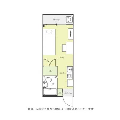 ユニオンマンスリー橋本７　317　1R・シングル☆人気のデスク＆チェア付き♪■JR横浜線・相模線「橋本駅」徒歩6分の間取り図
