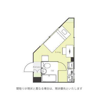 ●2026年5月16日から入居可●ユニオンマンスリー矢向１　102　1R・シングル☆人気の角部屋＆２面採光♪モニター付きインターフォン完備♪■JR南武線「矢向駅」徒歩5分の間取り図