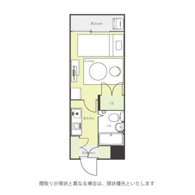 ユニオンマンスリー清瀬１　403　1K・シングル☆西武池袋線「清瀬駅」から徒歩7分、所沢駅や池袋駅までダイレクトアクセスの物件間取り図