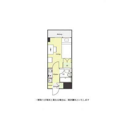 ユニオンマンスリー浦安２　503　1K・シングル☆セキュリティ面も安心の建物オートロック付♪室内洗濯機やデスク＆チェアがあるお部屋/角部屋の間取り図