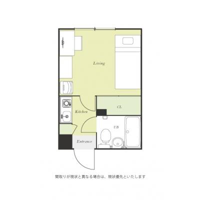 ●2026年5月18日から入居可●ユニオンマンスリー柏１　306　1R・シングル☆◆インターネット固定回線（有線）無料の部屋◆の間取り図