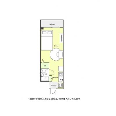 ユニオンマンスリー葛西レジデンス１　107　1R・セミダブル☆【禁煙ルーム】◆インターネット固定回線(有線)無料の部屋◆西葛西・葛西の付近で出張・研修・在宅勤務・テレワークの拠点におススメ！の物件間取り図