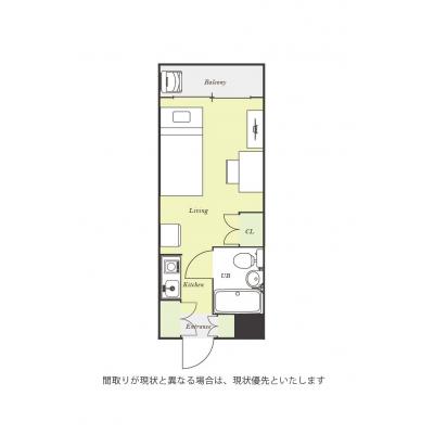 ●2026年6月4日から入居可●ユニオンマンスリー武蔵小金井２　102　1R・シングル☆人気のデスク＆チェア付き♪■JR中央線「武蔵小金井駅」徒歩8分の間取り図