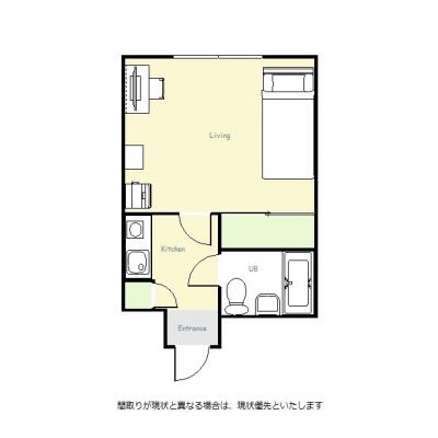 ユニオンマンスリー柏１　217　1R・シングル☆◆インターネット固定回線（有線）無料の部屋◆の間取り図