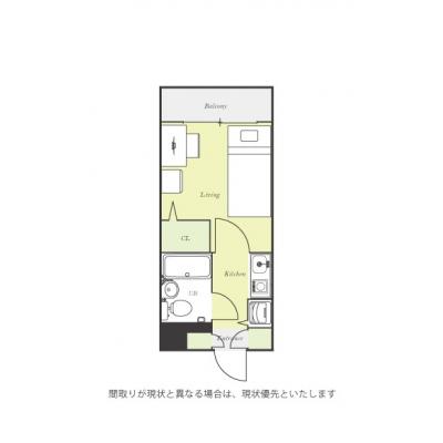 ユニオンマンスリー与野１　203　1K・シングル☆JR京浜東北線沿線、大宮駅や上野駅へ乗換なしの間取り図