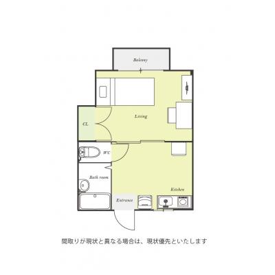 ユニオンマンスリー薬園台２　203　1DK・シングル☆人気のバストイレ別♪デスクとチェアのあるお部屋♪の間取り図