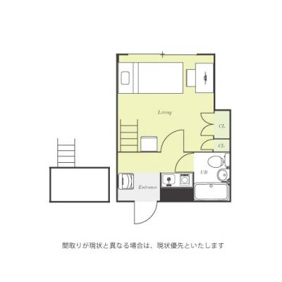 ユニオンマンスリー浦安５　116　1K・シングル☆◆インターネット固定回線（有線・Wi-Fi）無料の部屋◆デスク＆チェアのあるお部屋♪の間取り図