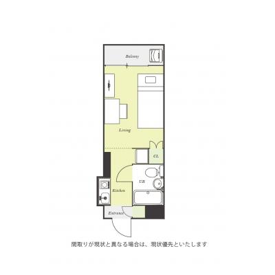 ユニオンマンスリー日吉本町１　306　1R・シングル☆デスク・チェア完備＆たっぷり収納2ドア冷蔵庫など生活家電のあるお部屋の物件間取り図