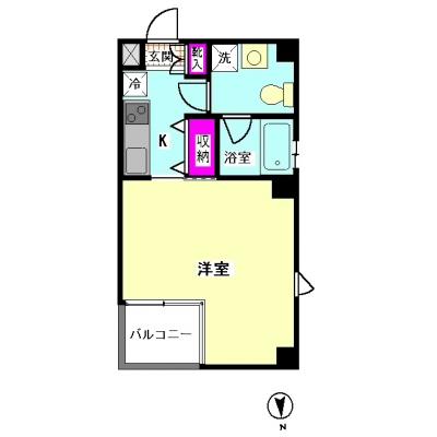 シティプラザ大井町　6Aタイプ　【オートロック】【ネットwifi無料】【禁煙部屋】【バストイレ別】の物件間取り図