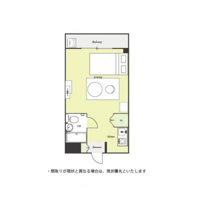 ユニオンマンスリー北越谷１　307　1R・セミダブル☆人気の角部屋♪モニター付きインターフォン完備♪の物件間取り図