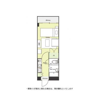 ユニオンマンスリー所沢５　302　1K・シングル☆駅前にはデパートやショッピングモールも充実♪うれしいバストイレ別のお部屋の間取り図