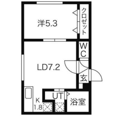 POROKARI新札幌C/インターネット無料/セミダブルベッド/オートロックの物件間取り図
