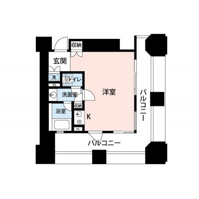 【🎉初期費用オフ｜お得なキャンペーン】【禁煙🚭/Wi-Fi無料🌐】マイナビSTAYアジュール新宿御苑タワー　402の物件間取り図