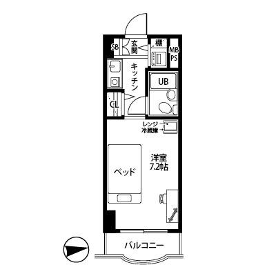レントライフマンスリー横浜高島町B【契約・事務手数料無料！】の物件間取り図