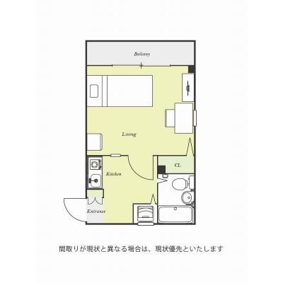 ユニオンマンスリー矢部１　104　1K・シングル☆人気の角部屋♪安心のオートロック＆モニター付きインターフォン♪の物件間取り図