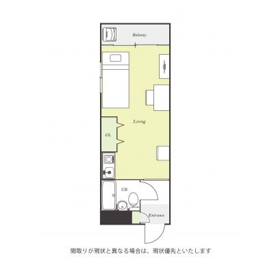 ユニオンマンスリー南柏２　104　1R・シングル☆人気の角部屋＆２面採光♪■の物件間取り図