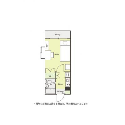 ユニオンマンスリー東大宮コンフォール１　106　1K・シングル☆人気の角部屋♪デスク＆チェア付き♪■JR東北本線「東大宮駅」徒歩5分の間取り図