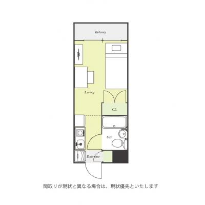 ユニオンマンスリー綱島２　106　1R・シングル☆オートロック＆モニター付きインターフォン完備♪人気のデスク＆チェア付き♪の物件間取り図