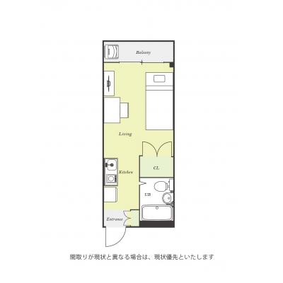 ユニオンマンスリー橋本７　403　1R・シングル☆人気のデスク＆チェア付き♪■JR横浜線・相模線「橋本駅」徒歩6分の間取り図