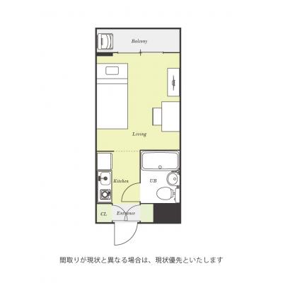 ユニオンマンスリー元住吉３　409　1R・シングル☆人気のデスク＆チェア付き♪■物件近くにコンビニ＆スーパーもあり便利の間取り図