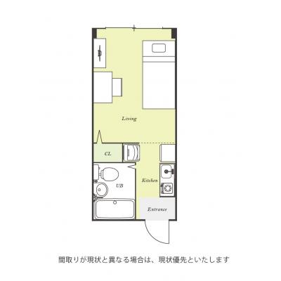 ●2026年8月4日から入居可●ユニオンマンスリー川崎１７　108　1R・シングル☆人気のデスク＆チェア付き♪■JR南武線「尻手駅」徒歩5分の間取り図