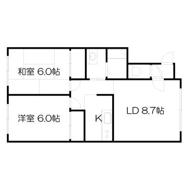 POROKARI月寒/2LDK/敷地内P有/ネット無料の物件間取り図