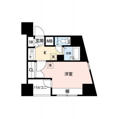 【🌈🍀初夏のお得キャンペーン開催🍀🌈】【禁煙🚭/テレワークに最適🌟無料高速Wi-Fi使い放題🎧】マイナビSTAYミライエ日本橋イースト　1103の物件間取り図