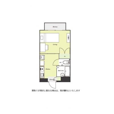 ユニオンマンスリー南林間３　205　1K・シングル☆人気のバストイレ別！デスクとチェアのあるお部屋♪■小田急江ノ島線「南林間駅」徒歩3分の間取り図