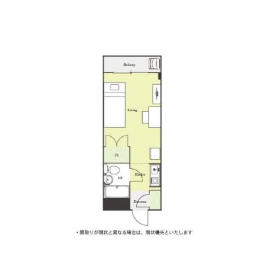 ユニオンマンスリーかしわ台駅前１　403　1R・シングル☆デスクとチェアのあるお部屋♪うれしいたっぷり収納♪■相鉄本線「かしわ台駅」徒歩2分の物件間取り図