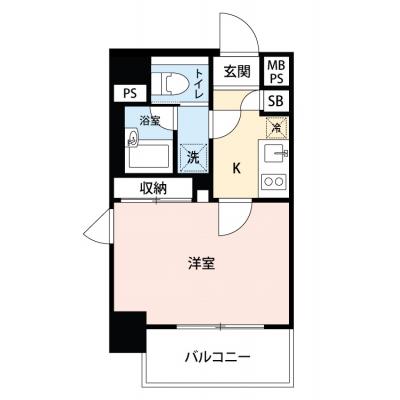【🎉初期費用オフ｜お得なキャンペーン】【禁煙🚭/Wi-Fi無料🌐】マイナビSTAYミライエ東麻布　401の物件間取り図
