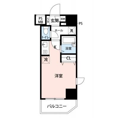 【🌈🍀初夏のお得キャンペーン開催🍀🌈】【禁煙🚭/テレワークに最適🌟無料高速Wi-Fi使い放題🎧】マイナビSTAYミライエ麻布十番アベニュー　1209の物件間取り図