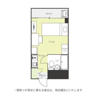 ユニオンマンスリー仙川ソアヴィータ１　205　1R・シングル☆【禁煙ルーム】桐朋学園大学まで徒歩通学/京王線沿線で新宿駅へ乗換なしでアクセスの物件間取り図