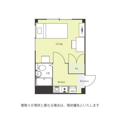 ユニオンマンスリー中浦和４　303　1K・シングル☆人気の角部屋＆2面採光で明るいお部屋♪デスク・チェア＆2ドア冷蔵庫など生活家電完備の間取り図