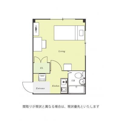 ●2026年4月18日から入居可●ユニオンマンスリー中浦和４　305　1K・シングル☆人気の角部屋＆2面採光で明るいお部屋♪デスク・チェア＆室内洗濯機など生活家電完備の間取り図