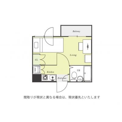 ユニオンマンスリー鶴ヶ島１　106　1K・シングル☆デスク・チェア完備♪安心の建物オートロック＆室内洗濯機など生活家電のあるお部屋の物件間取り図